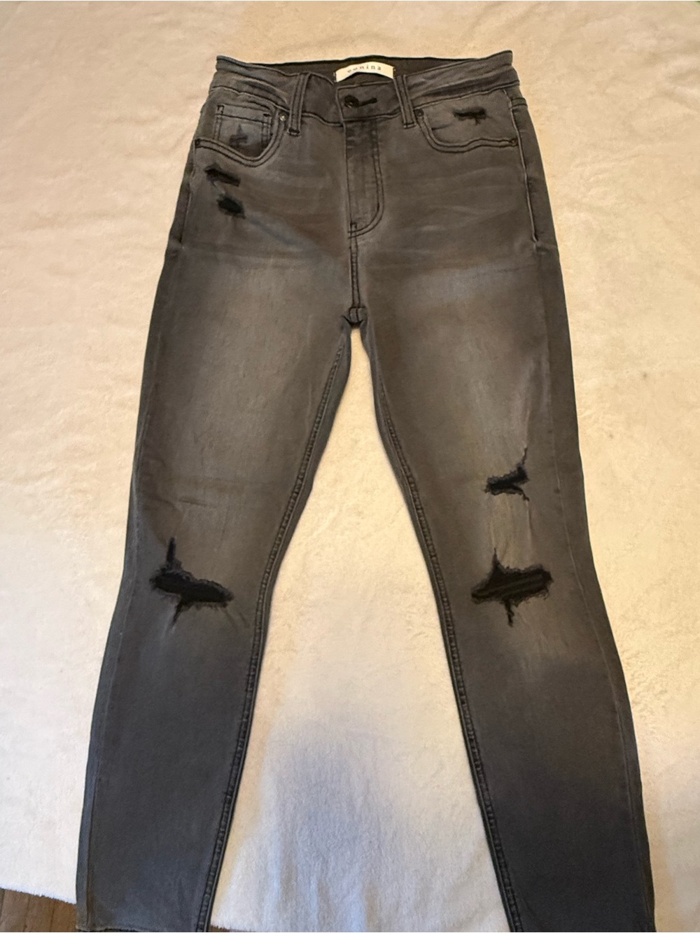 eunina Charcoal Black High-Rise Skinny Jeans